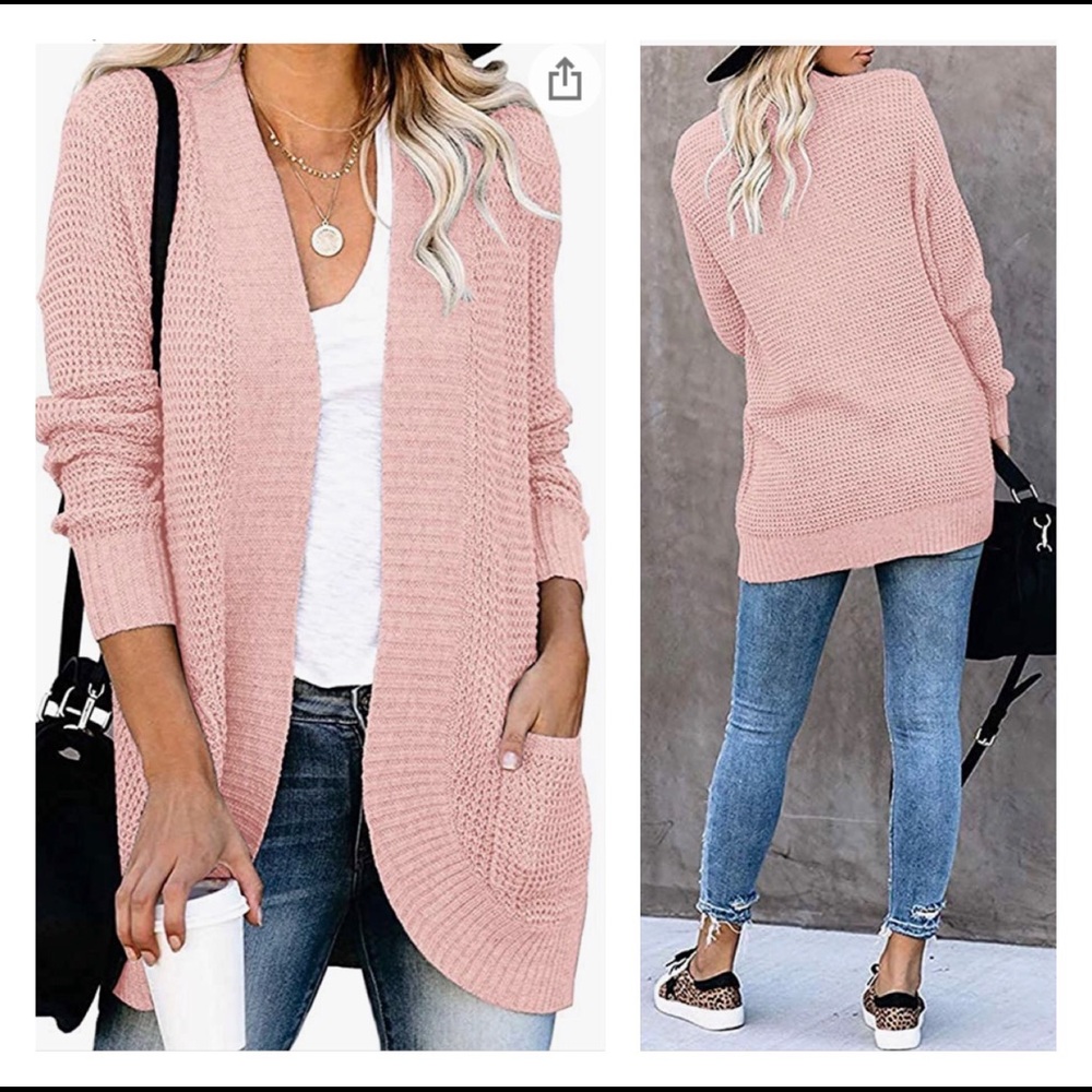 Womens Long Sleeve Open Front